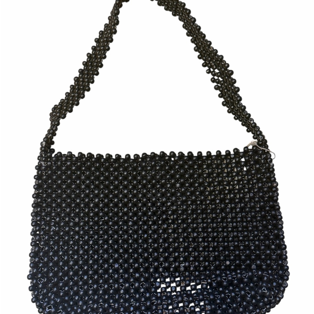 A new day  Elegant Black Beaded Women's Bag - Picture 3 of 6